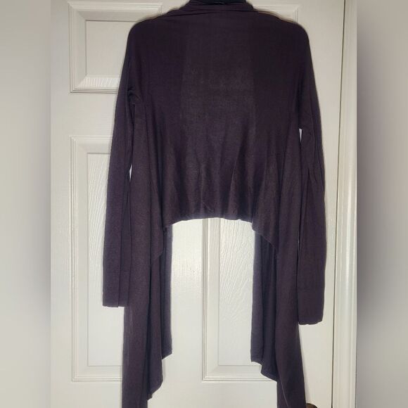 Worthington S/M Chocolate Brown LngSlve SILK Blend Women's Wrap Opened Cardigan - Picture 2 of 9